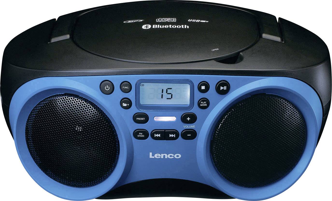 Lenco SCD-501 Radio CD player FM AUX, Bluetooth, CD, USB Blue, Black-2
