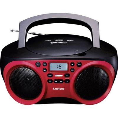 Image of Lenco SCD-501 Radio CD player FM AUX, Bluetooth, CD, USB Red, Black