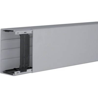 A silver-coloured plastic cable trunking, partially open. Suitable for neat routing and covering of cables.