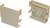 Two grey, rectangular plastic covers with side slots and an embossed 'CE' mark, visibly belonging to a device connection.