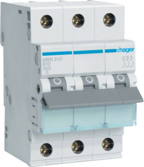 Hager MBN310 MBN310 Circuit breaker 3-phase 10 A 230 V, 400 V