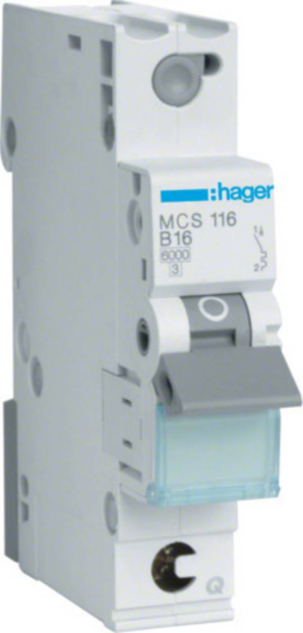 Hager MCS116 MCS116 Circuit breaker 1-phase 16 A 230 V, 400 V