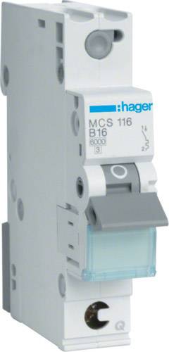 Hager MCS116 LS-Schalter 1P 6kA C-16A QC Quick Connect 1M