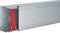 Metal profile with a red plastic component at one end, suitable for constructing plasterboard walls or similar structures.