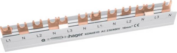 Hager KDN451D HAGER KDN 451 D connection block Phase modifier Multicolour 4-pin 80 A 1 pc(s)
