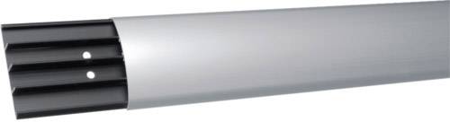 A long, silver metal cylinder encloses a black section that has holes.