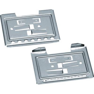 Two metallic plates with slots and rectangular openings, used as accessory parts for sewing machines.