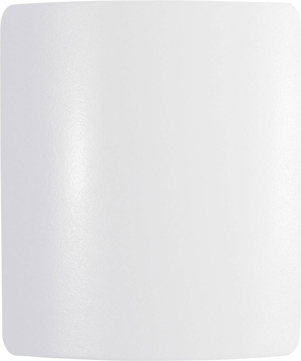 White, smooth surface of a curved rectangle, possibly part of a device or enclosure.