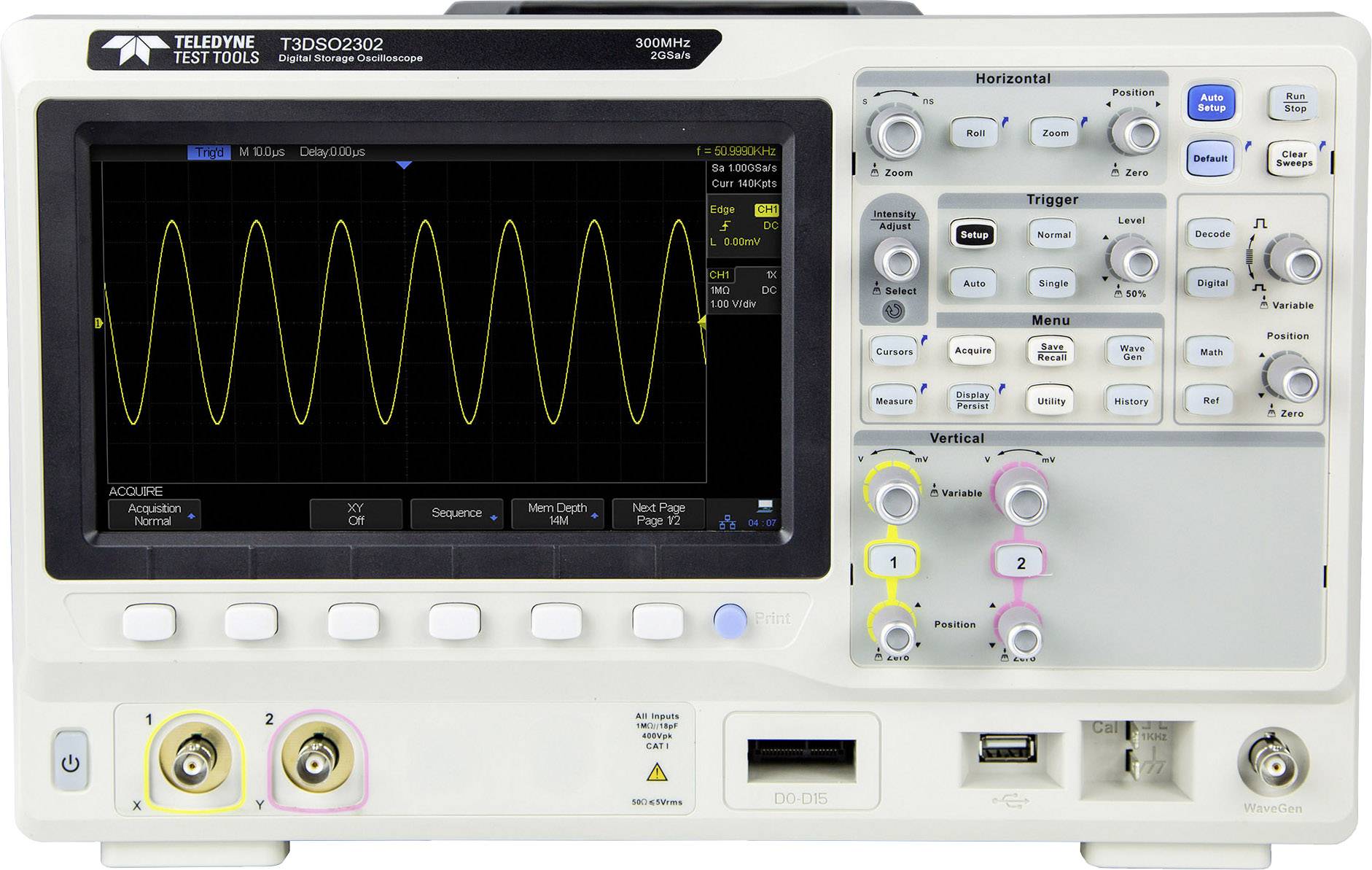 Teledyne LeCroy T3DSO2102 Digital 100 MHz 2 GS/s 140 MP 8 Bit