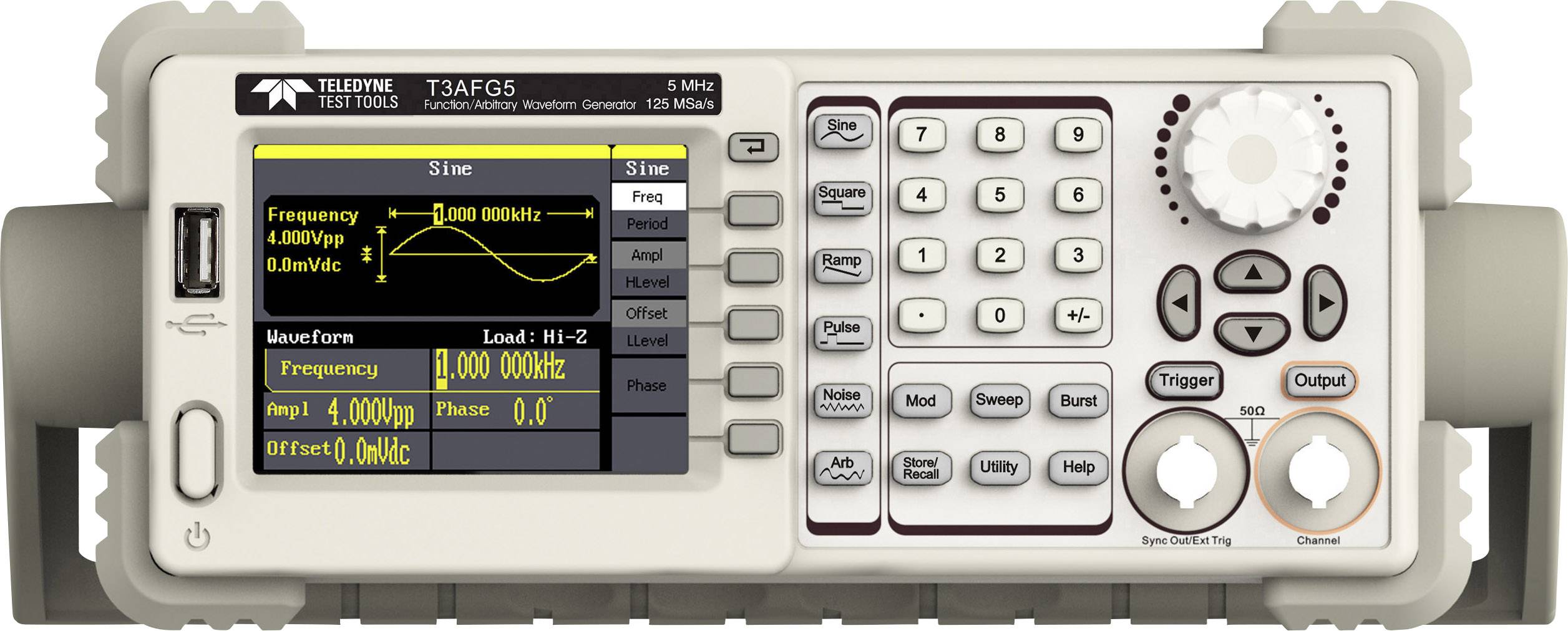 Teledyne LeCroy T3AFG5 Mains-powered 0.000001 Hz - 5 MHz 1-channel Triangle, Pulse, Noise, Rectangle, Sinus