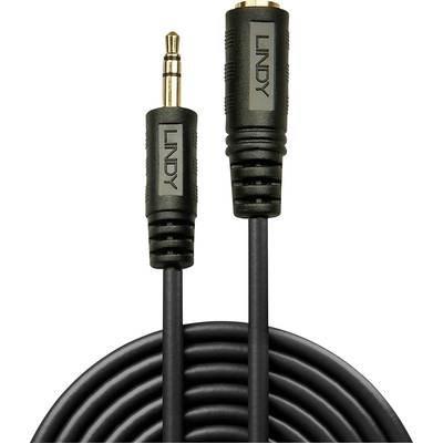 LINDY 35656 Jack Audio/phono Cable extension [1x Jack plug 3.5 mm - 1x Jack socket 3.5 mm] 10.00 m Black 