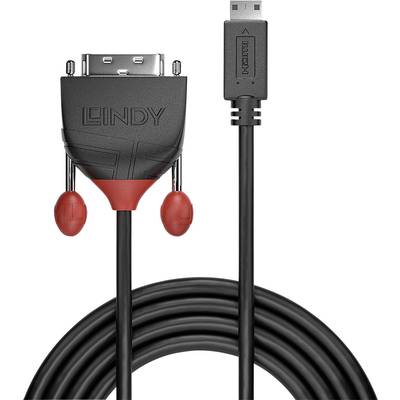 LINDY HDMI / DVI Adapter cable HDMI-Mini-C plug, DVI-D 18+1-pin plug 1.00 m Black 36281  HDMI cable