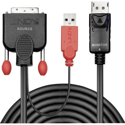 LINDY DVI / DisplayPort Adapter cable DVI-D 18+1-pin plug, DisplayPort plug 3.00 m Black 41978  DVI cable