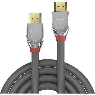 LINDY HDMI Cable HDMI-A plug, HDMI-A plug 10.00 m Grey 37876  HDMI cable