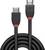 A black HDMI cable with red accents on the connectors, suitable for connecting audio and video devices.