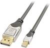 LINDY Mini DisplayPort / DisplayPort Adapter cable Mini DisplayPort plug, DisplayPort plug 0.50 m Grey 36310 DisplayPort cable