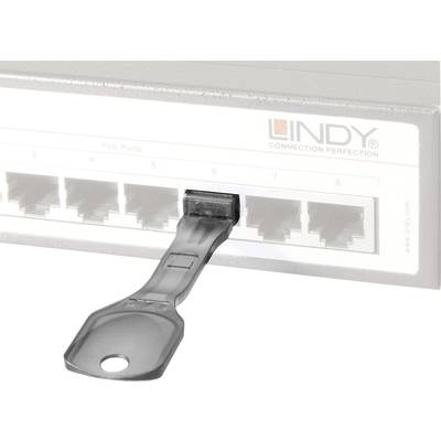 LINDY RJ45 LAN socket lock  10-piece set Black  incl. 1 key 40470