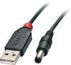LINDY USB power cable USB 2.0 USB-A plug, 5.5mm DC plug 1.50 m Black 70268