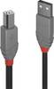 LINDY USB cable USB 2.0 USB-A plug, USB-B plug 7.50 m Black 36676