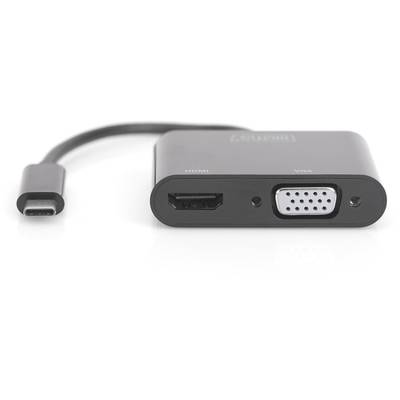 USB-C Adapter with HDMI and VGA Ports, Suitable for Connecting Older Monitors to Modern Laptops