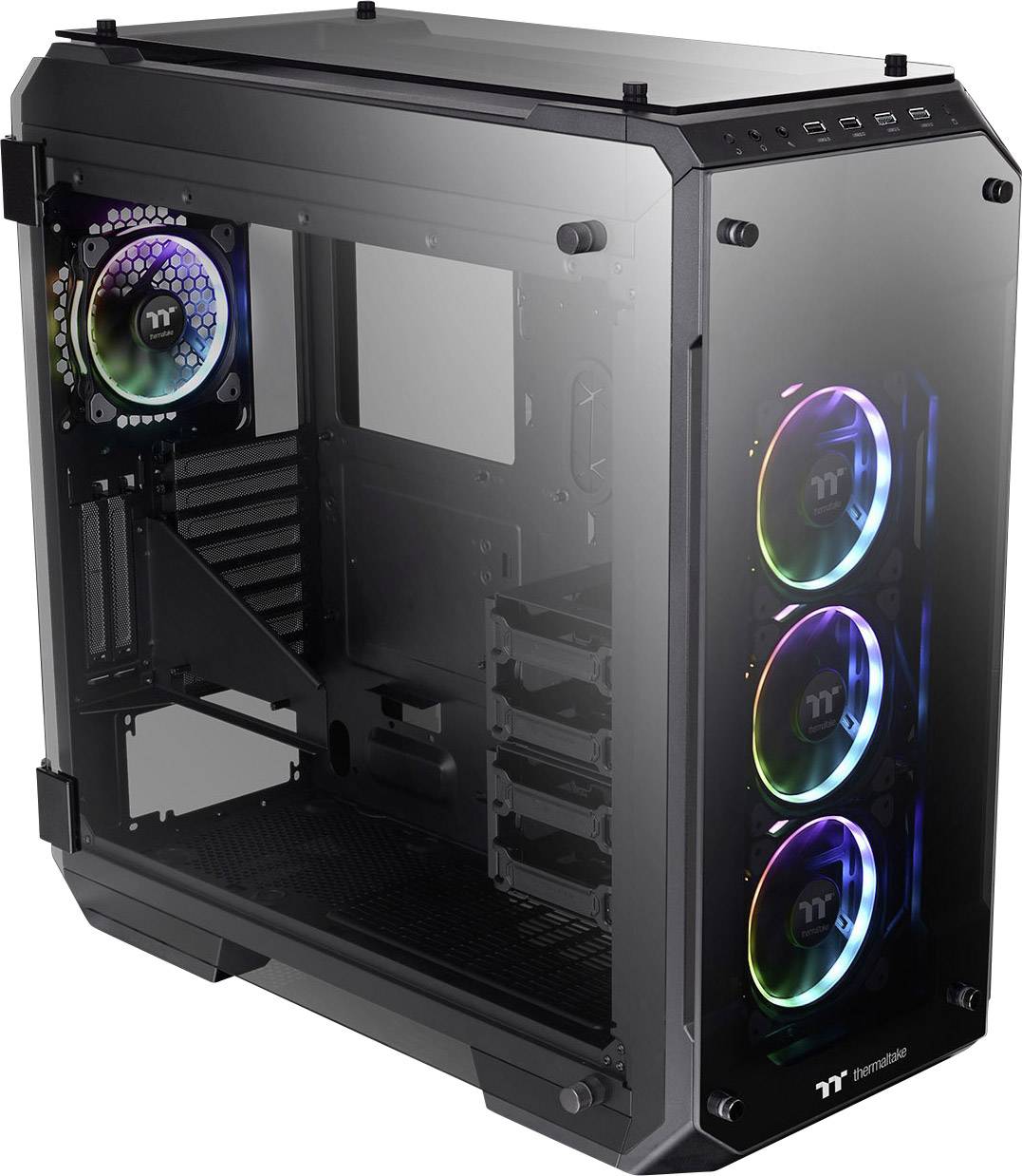 Thermaltake View 71 Tempered Glass Rgb Plus Full Tower Pc Casing Black Rgb 4 Built In Led Fans Window Tool Free Hdd B Conrad Com