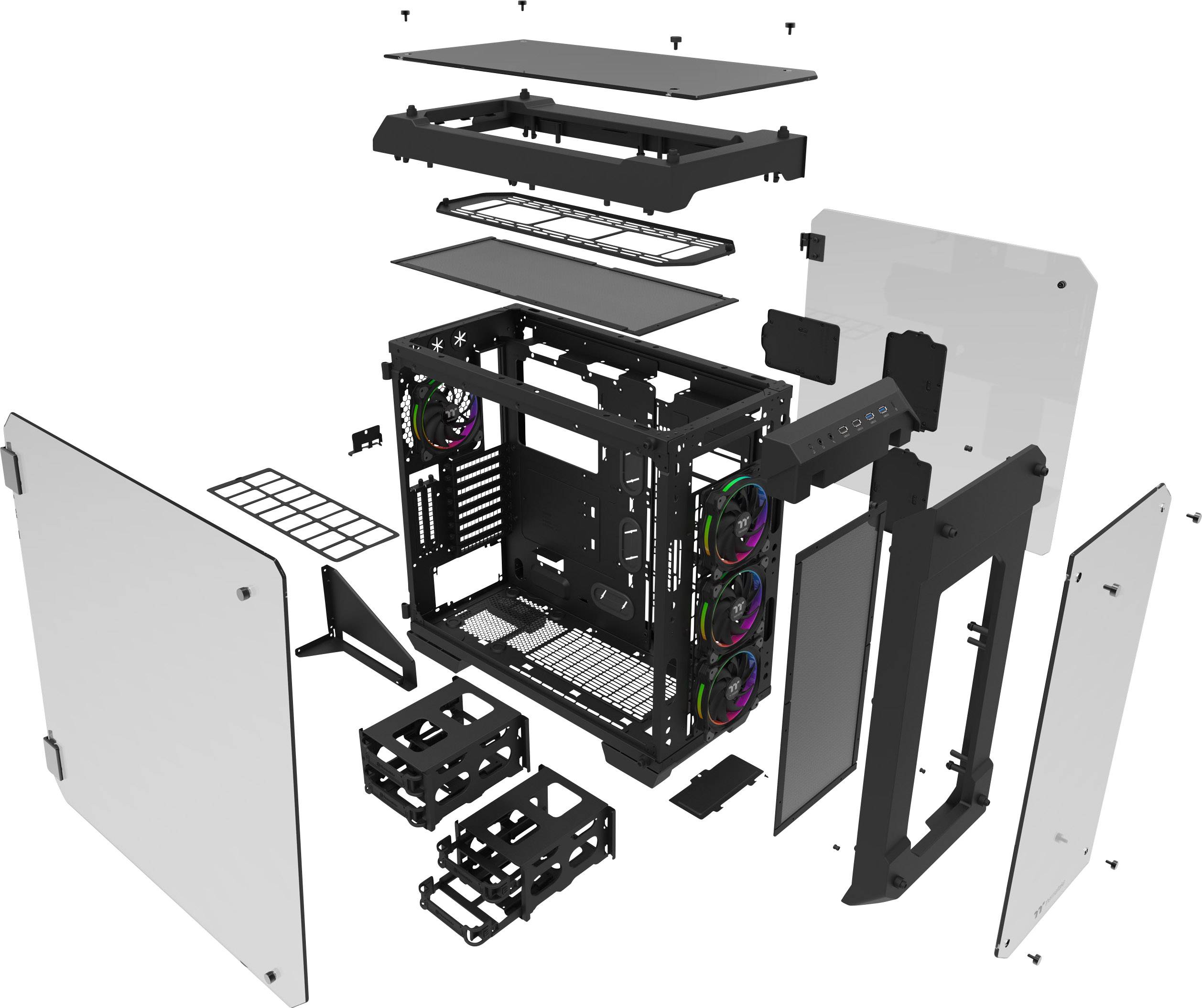 Thermaltake View 71 Tempered Glass Rgb Plus Full Tower Pc Casing Black Rgb 4 Built In Led Fans Window Tool Free Hdd B Conrad Com