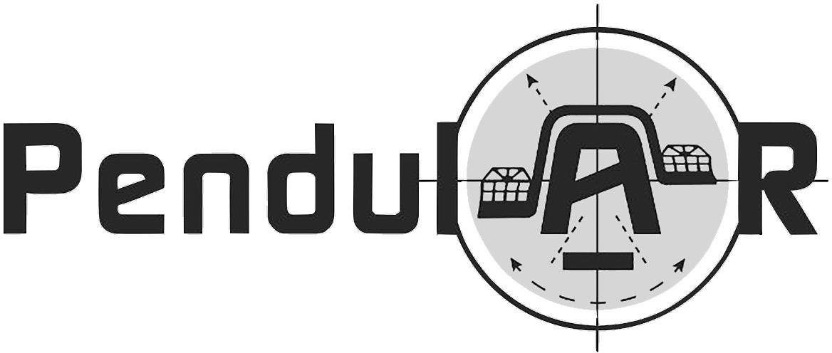 The image depicts the 'PenduAR' logo with a stylised A within a circle, adorned with arrows pointing outwards.