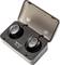 Wireless black earbuds in an open charging case. The case displays the 'TE' logo.