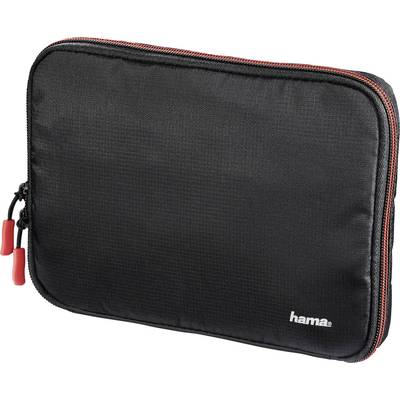 Black protective case with red zip and 'hama' trademark in the bottom right corner.