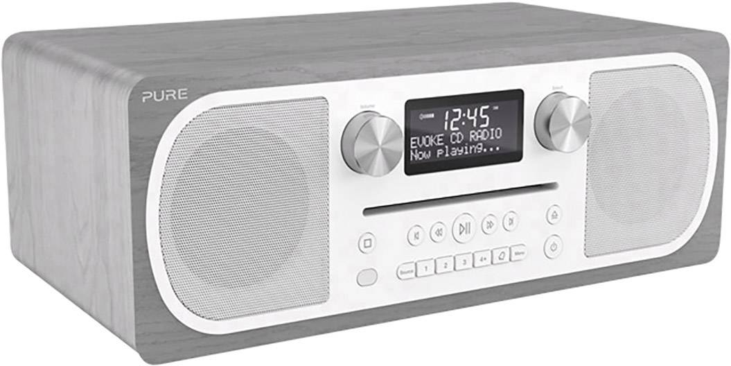 Pure Evoke C D6 Desk Radio Dab Fm Aux Bluetooth Cd Grey