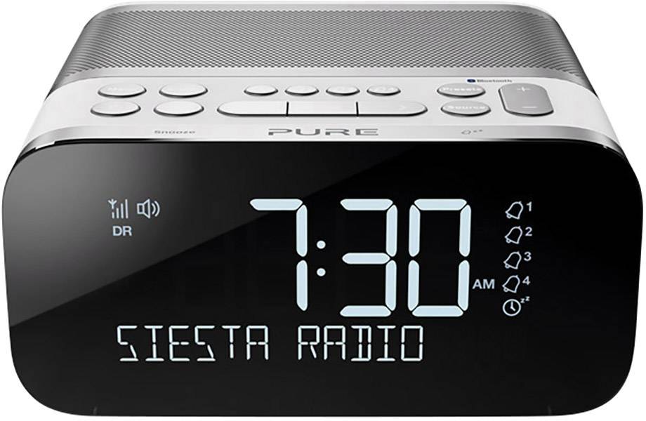 Pure Siesta S6 Radio alarm clock FM Bluetooth, USB Battery charger White