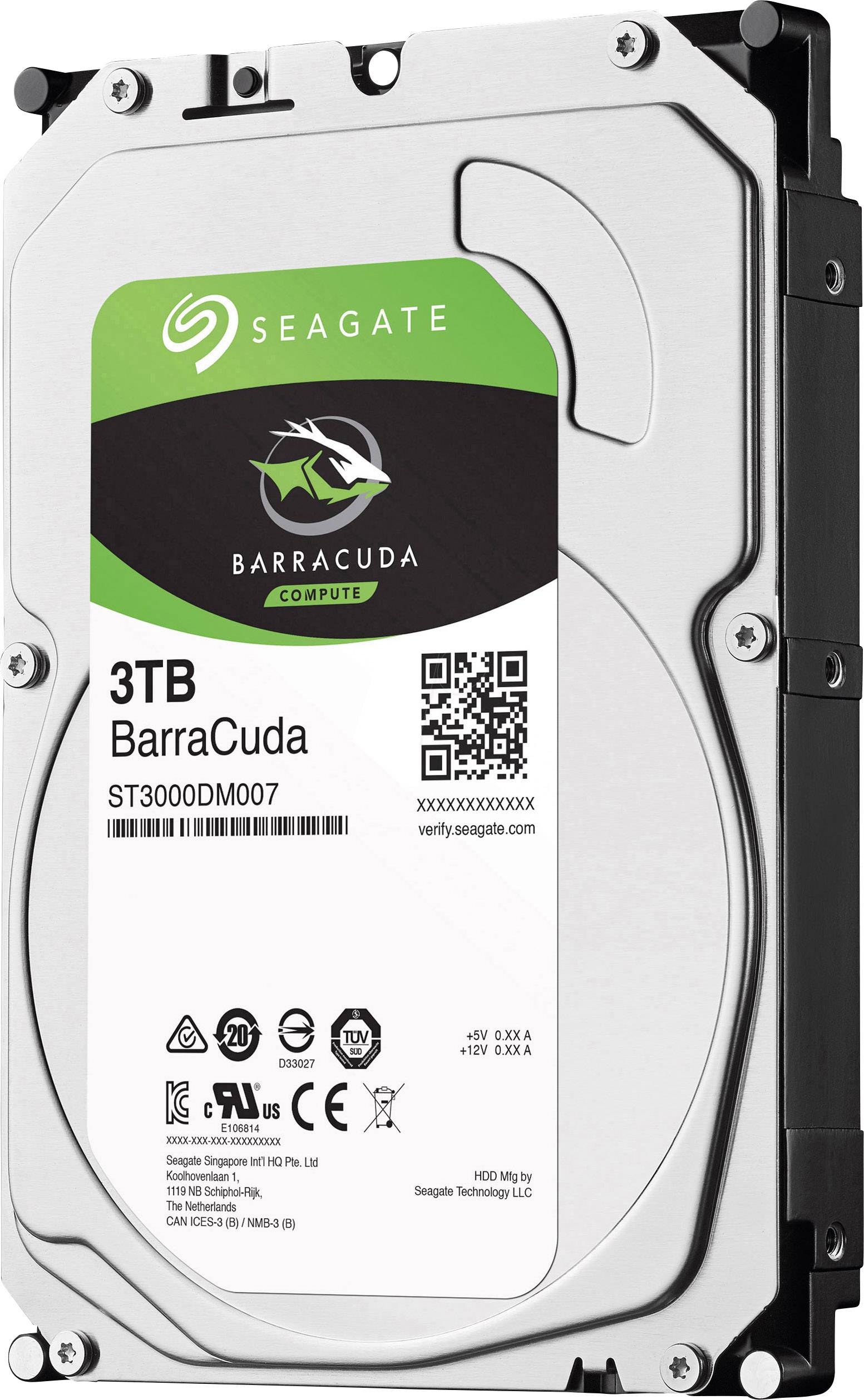 Seagate BarraCuda® 3 TB 3.5 (8.9 cm) internal HDD SATA III ST3000DM007 Bulk