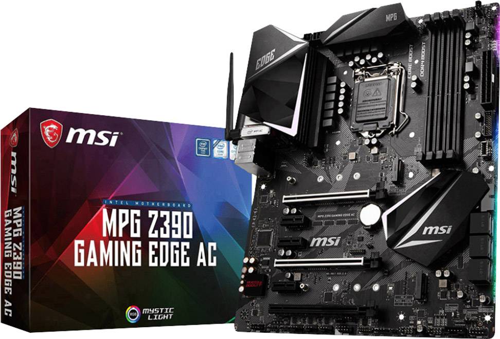 MSI Gaming MPG Z390 GAMING EDGE AC Motherboard PC base Intel® 1151v2 Form factor ATX Motherboard chipset Intel® Z390
