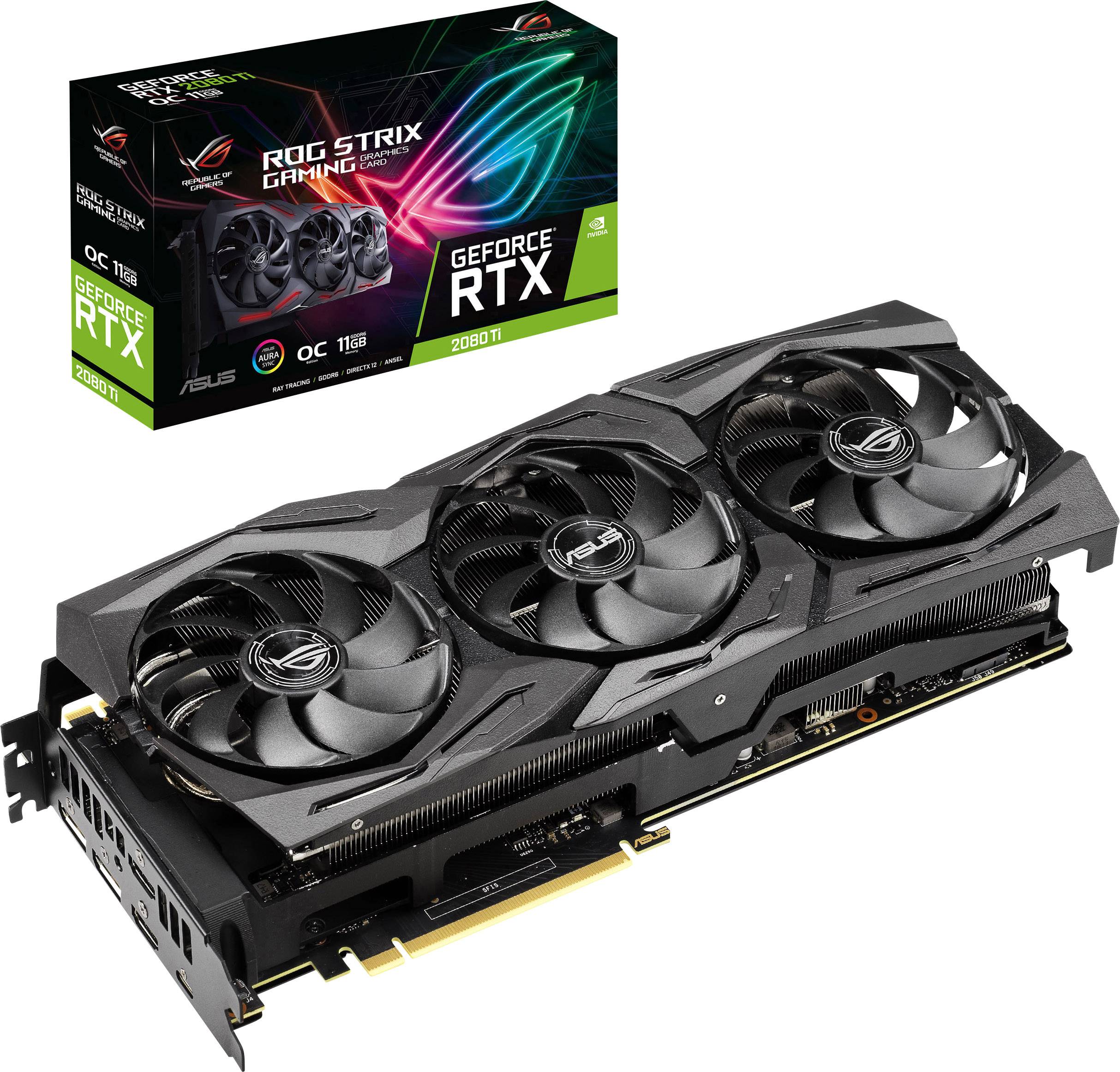 Asus GPU Nvidia GeForce RTX2080 Ti Strix Overclocked 11 GB GDDR6 RAM PCIe x16 HDMI™, DisplayPort, USB-C™