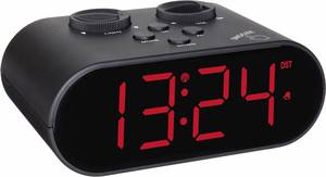 TFA Dostmann  60.2551.01  Radio  Alarm clock  Black  Alarm times 1    USB port, Large display