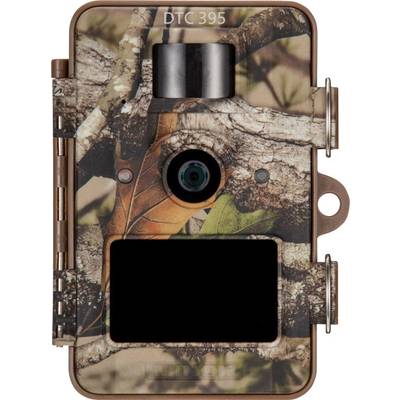 Wildlife camera with camouflage pattern, lens and sensor in the centre. Design adapted for discreet observation in nature.