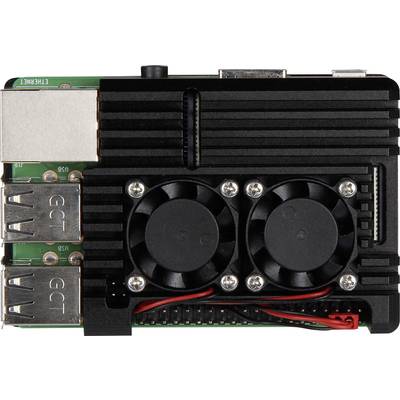 Joy-it Armor Case BLOCK ACTIVE SBC housing Compatible with (development kits): Raspberry Pi Active cooling Black