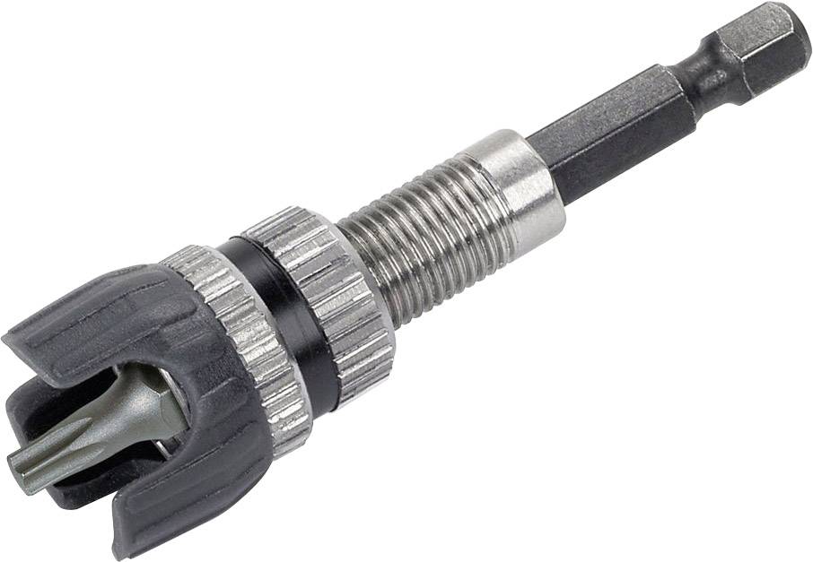 A magnetic bit holder with adjustable depth stop, suitable for precise screwdriving and depth-controlled applications.