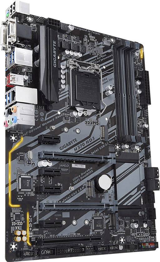 Gigabyte H370 HD3 Motherboard PC base Intel® 1151 Form factor (details) ATX Motherboard chipset