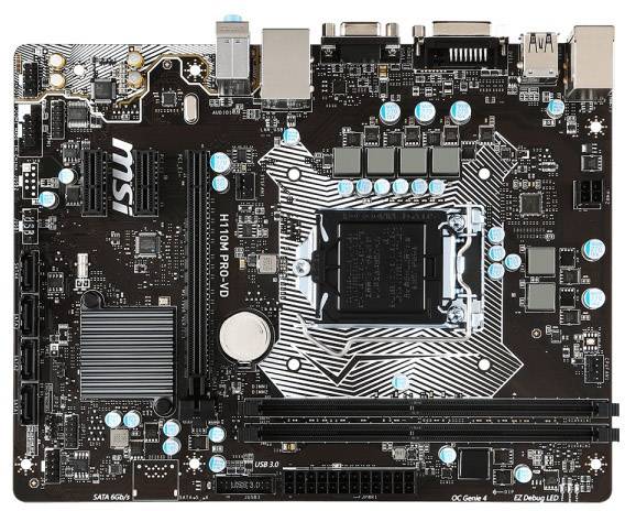 MSI H110M PRO-VD Motherboard PC base Intel® 1151 Form factor (details) Micro-ATX Motherboard chipset Intel® H110-1