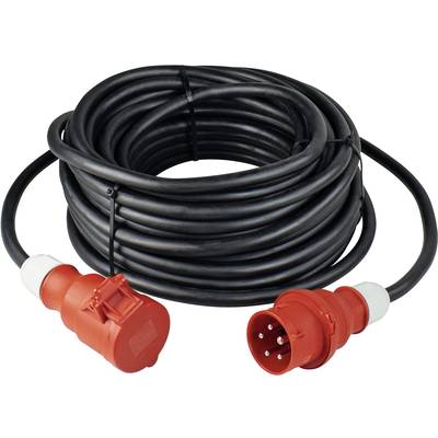 AS Schwabe 60595 Current Cable extension  16 A Black 5.00 m H07RN-F 5G 1,5 mm² incl. phase inverter
