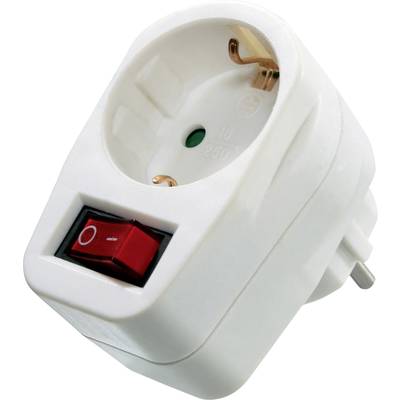 AS Schwabe 45037 In-line socket with switch + built-in switch   White