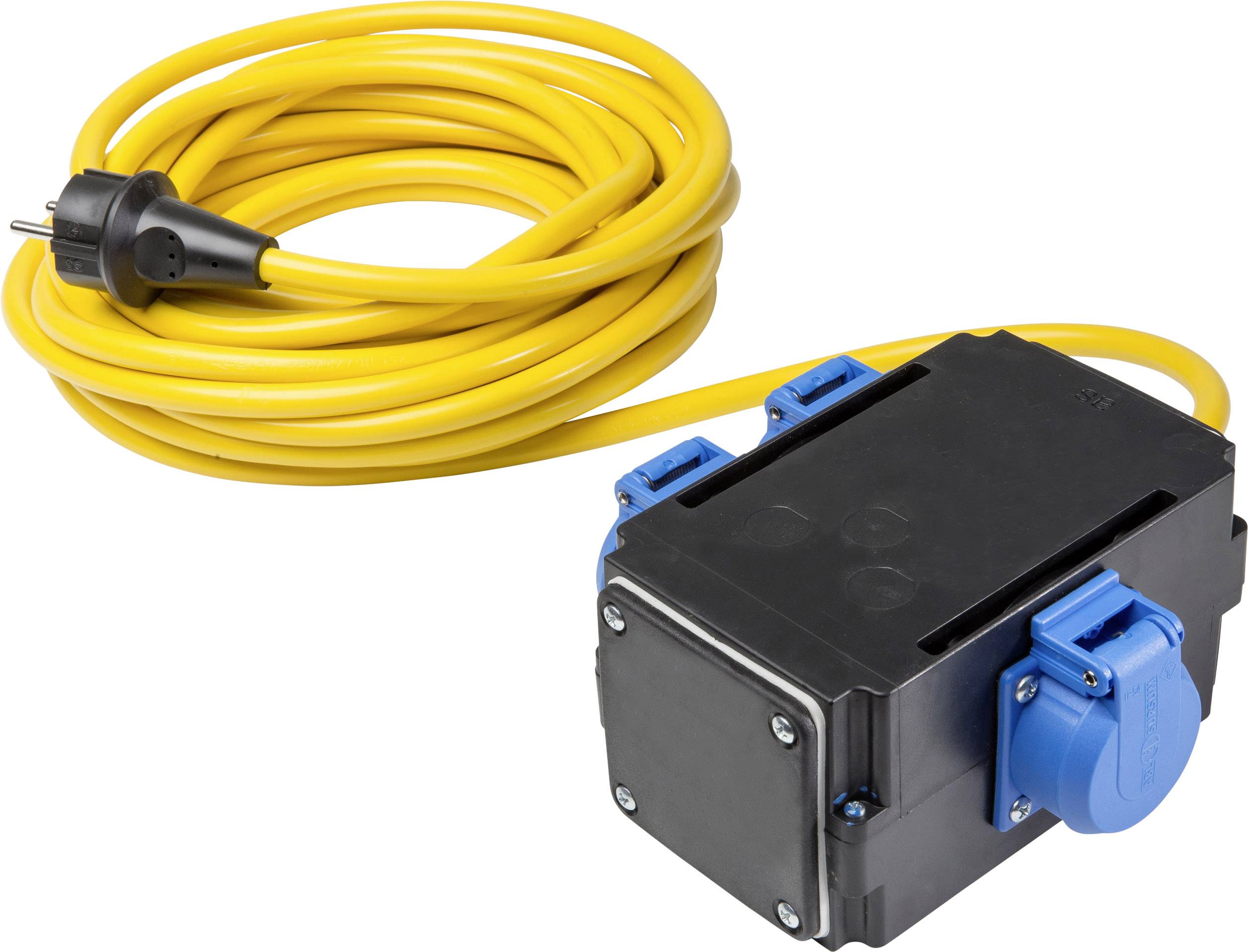 AS Schwabe 61540 Current Cable extension 16 A Yellow 10.00 m AT-N07V3V3-F 3G 1,5 mm²-0