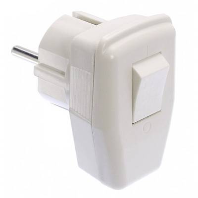White socket adapter with toggle switch for turning electrical devices on and off.