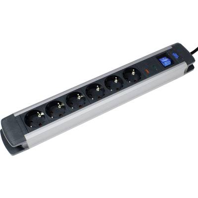 Image of AS Schwabe 18366 Surge protection power strip Black, Silver PG connector 1 pc(s)