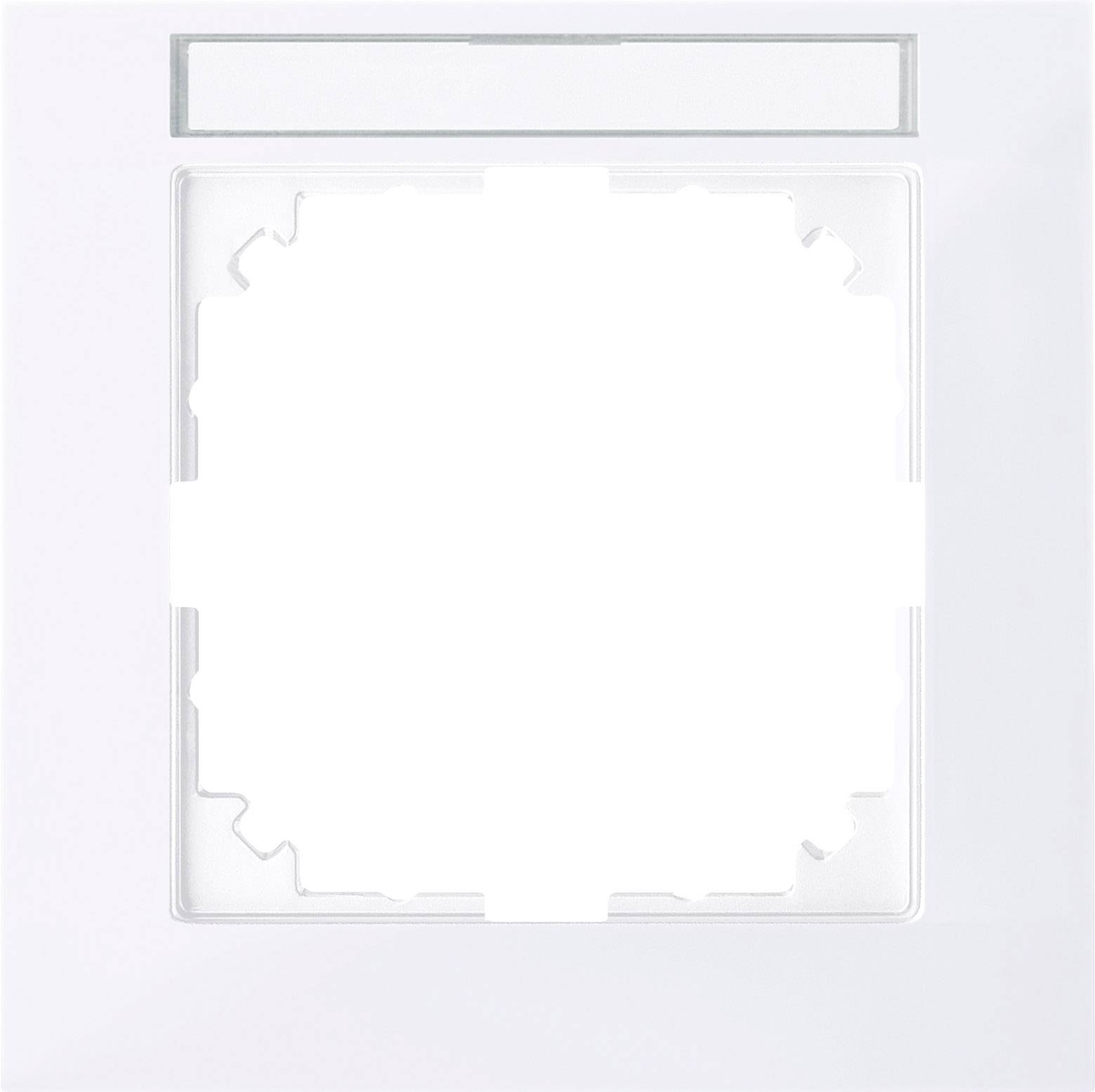 White square cover with a rectangular shield on top, possibly suitable for a light switch or socket.