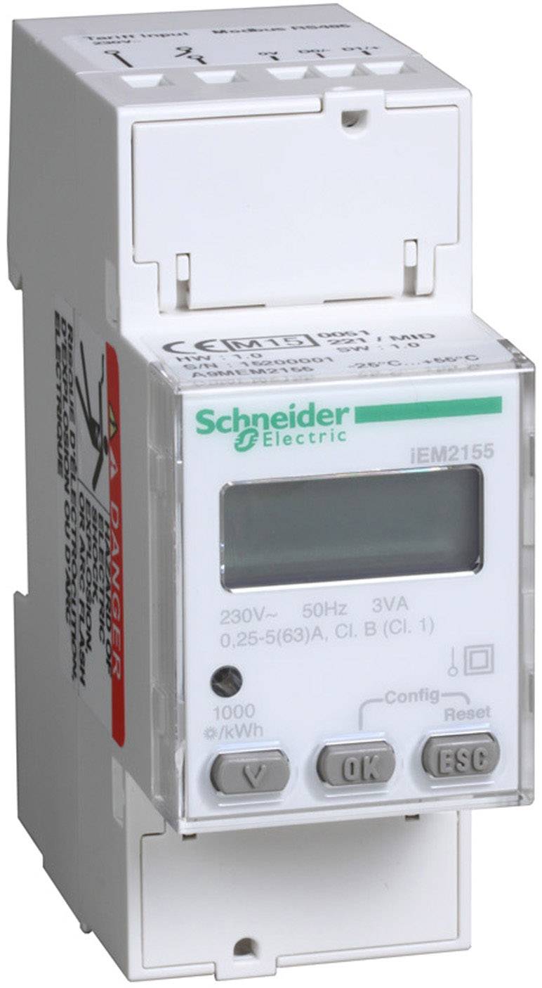 Schneider Electric A9MEM2155 A9MEM2155 Electricity meter Digital 63 A MID-approved: Yes 1 pc(s)-0