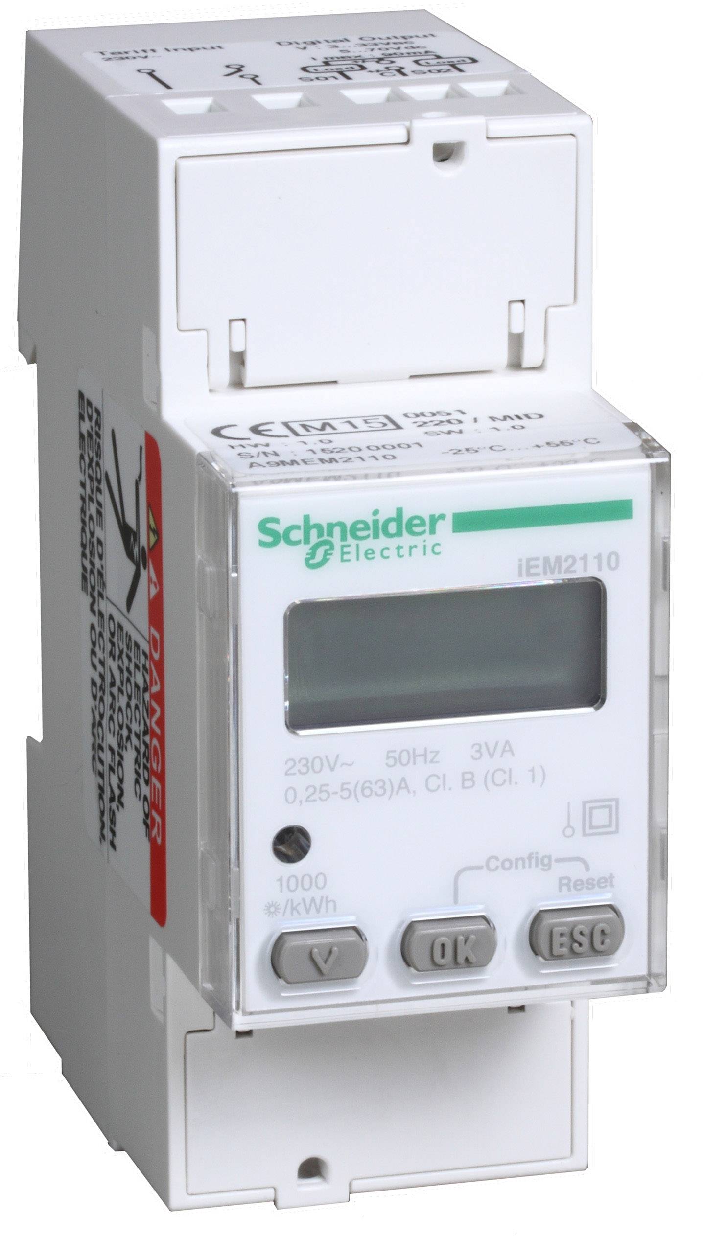 Schneider Electric A9MEM2110 A9MEM2110 Electricity meter Digital 63 A MID-approved: Yes 1 pc(s)