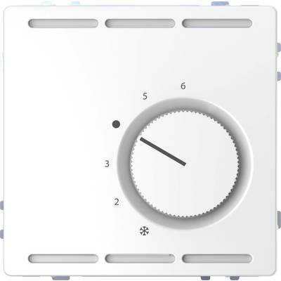 A thermostat with a dial turned to level 4. Scale from 1 to 6 with a snowflake symbol at 2.