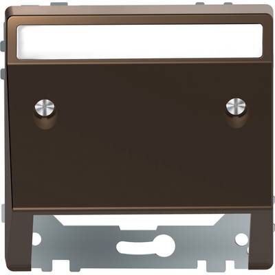 A brown, rectangular postbox with two mounting screws and a rectangular letter slot at the top.